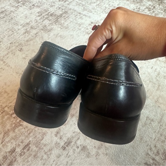 Mezlan Toulon Black Leather Slip-on Dress Shoes Loafers Men’s Sz 10 - Picture 4 of 9